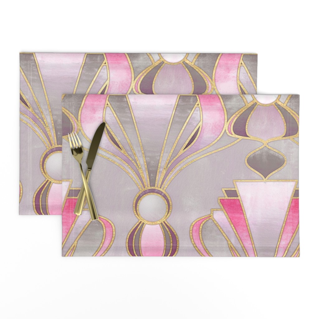 Textured Art Deco in Rose Pink, Grey and Gold