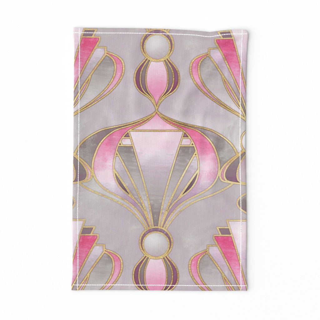 Textured Art Deco in Rose Pink, Grey and Gold