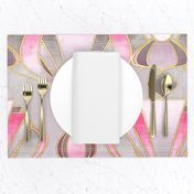 Textured Art Deco in Rose Pink, Grey and Gold