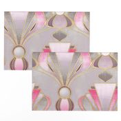 Textured Art Deco in Rose Pink, Grey and Gold