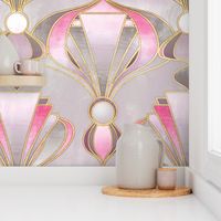 Textured Art Deco in Rose Pink, Grey and Gold