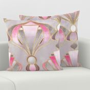 Textured Art Deco in Rose Pink, Grey and Gold