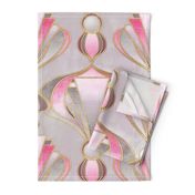 Textured Art Deco in Rose Pink, Grey and Gold