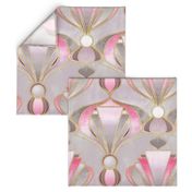 Textured Art Deco in Rose Pink, Grey and Gold