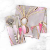 Textured Art Deco in Rose Pink, Grey and Gold