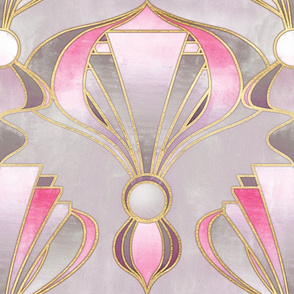 Textured Art Deco in Rose Pink, Grey and Gold