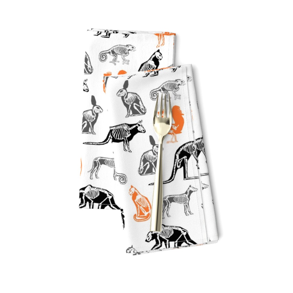 xray // animal skeletons cute nature themed fabric gender neutral animals white orange