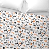 xray // animal skeletons cute nature themed fabric gender neutral animals white orange