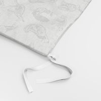 xray // animal skeletons cute nature themed fabric gender neutral animals white grey