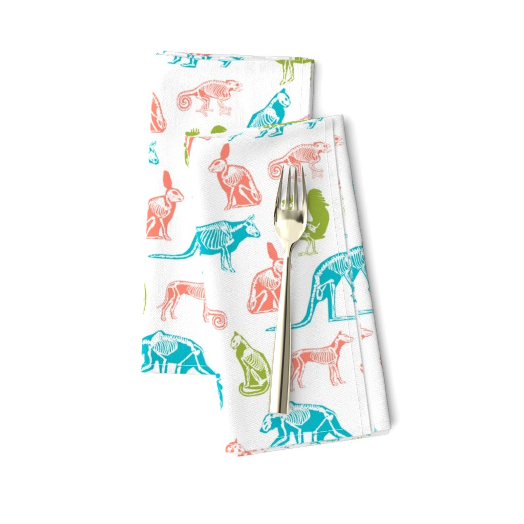 xray // animal skeletons cute nature themed fabric gender neutral animals white bright