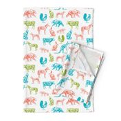 xray // animal skeletons cute nature themed fabric gender neutral animals white bright