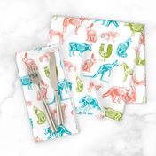 xray // animal skeletons cute nature themed fabric gender neutral animals white bright