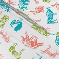 xray // animal skeletons cute nature themed fabric gender neutral animals white bright