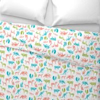 xray // animal skeletons cute nature themed fabric gender neutral animals white bright