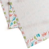 xray // animal skeletons cute nature themed fabric gender neutral animals white bright