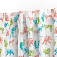 xray // animal skeletons cute nature themed fabric gender neutral animals white bright