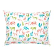 xray // animal skeletons cute nature themed fabric gender neutral animals white bright