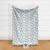 xray // animal skeletons cute nature themed fabric gender neutral animals white blue