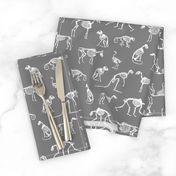 xray // animal skeletons cute nature themed fabric gender neutral animals grey