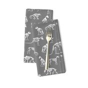 xray // animal skeletons cute nature themed fabric gender neutral animals grey