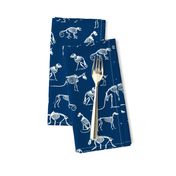 xray // animal skeletons cute nature themed fabric gender neutral animals navy