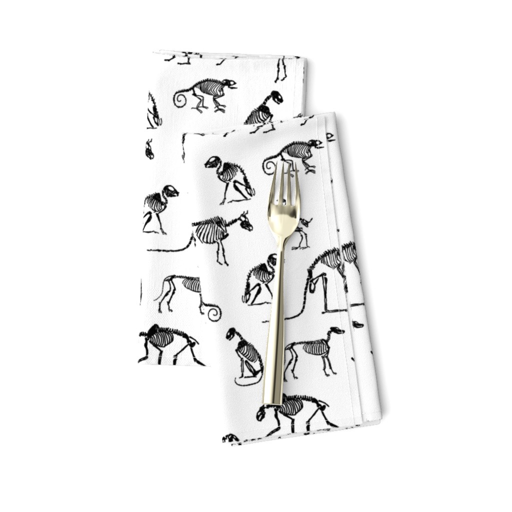 xray // animal skeletons cute nature themed fabric gender neutral animals black and white