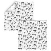 xray // animal skeletons cute nature themed fabric gender neutral animals black and white