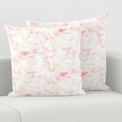 18-8AF Watercolor Abstract Leaves Foliage|| Blush Pink Peach Coral White Pastel Orange