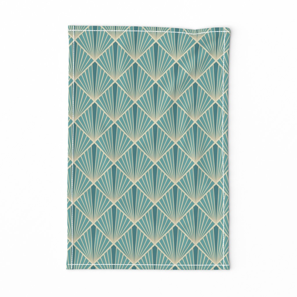 Art Deco Fans - Turquoise