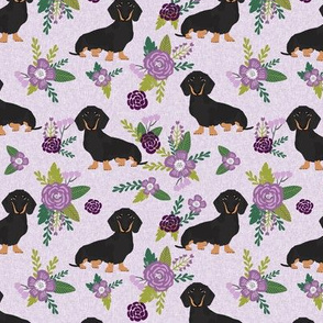 dachshund pet quilt c black and tan coat doxie dog breed coordinate floral