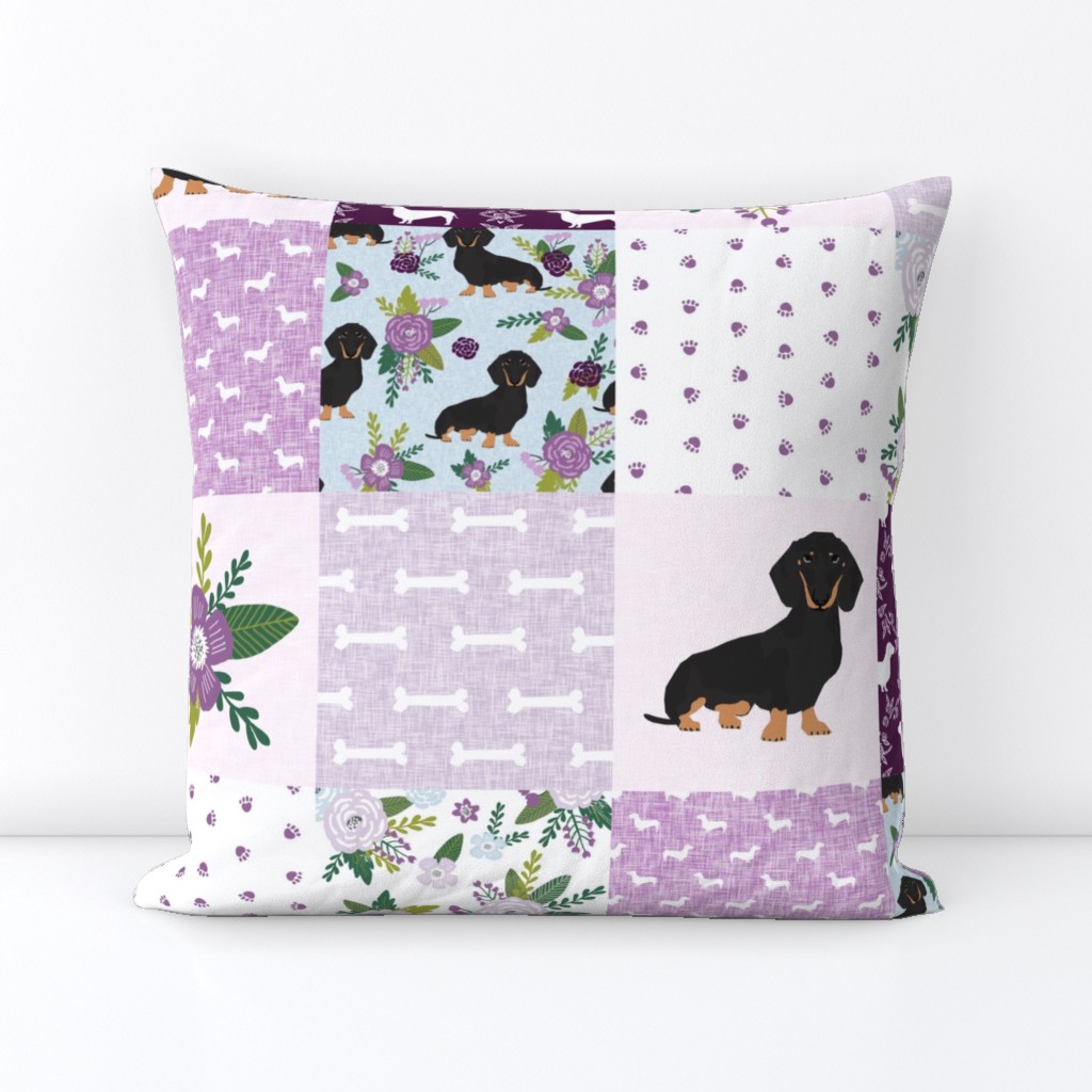 dachshund pet quilt c black and tan coat doxie dog breed cheater quilt