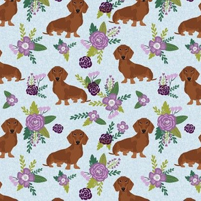 dachshund pet quilt c red coat doxie dog breed coordinate floral