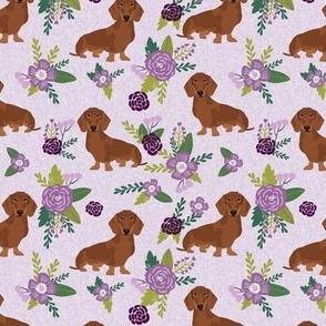 dachshund pet quilt c red coat doxie dog breed coordinate floral