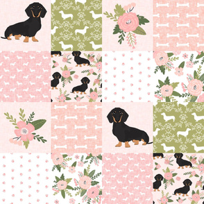 dachshund pet quilt d black and tan coat doxie dog breed cheater quilt