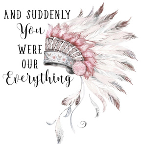 27"x36" Suddenly You Were Our Everything / Pink & Grey