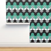 Art Deco Hexagons (Aqua)