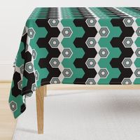 Art Deco Hexagons (Aqua)