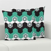 Art Deco Hexagons (Aqua)