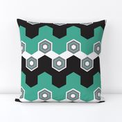 Art Deco Hexagons (Aqua)