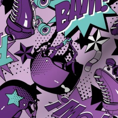 Roller Derby Slam - Purple and Teal