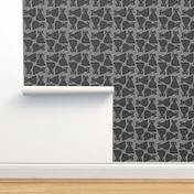 Knotty Cat - black on grey, big