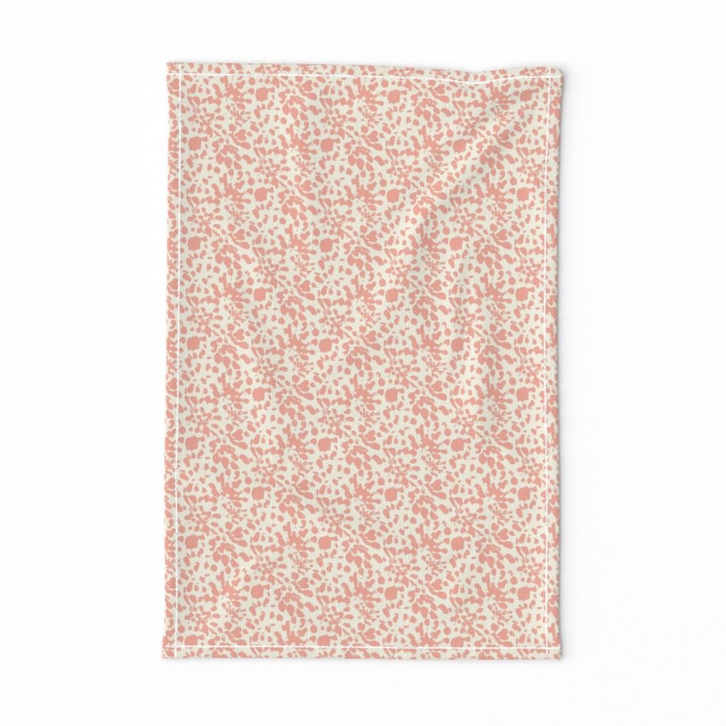 18-08Z Coral Pink Spots Dots Abstract Floral ||  Peach Orange Off-  White Cream Baby Girl _ Miss Chiff Designs