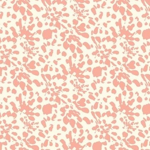 18-08Z Coral Pink Spots Dots Abstract Floral ||  Peach Orange Off-  White Cream Baby Girl _ Miss Chiff Designs