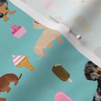 Dachshund doxie mixed ice cream summer foods mint