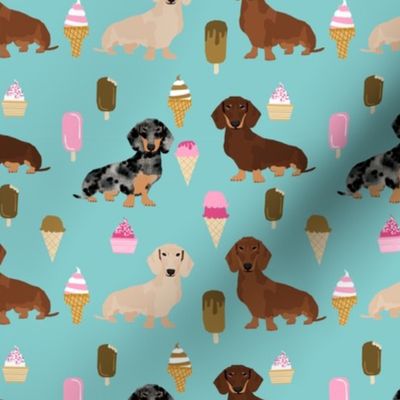 Dachshund doxie mixed ice cream summer foods mint