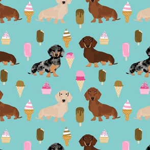 Dachshund doxie mixed ice cream summer foods mint