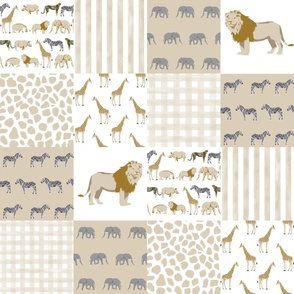 safari quilt baby neutral lion giraffe nursery crib