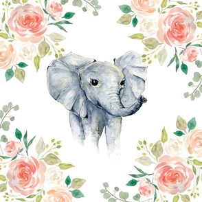 18x18" Floral Elephant 6 loveys 