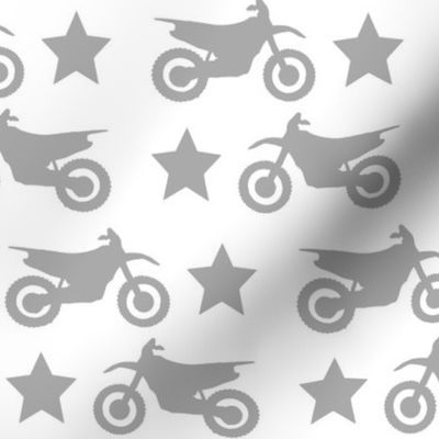 Dirt Bikes and Stars Grey