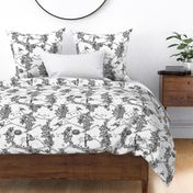 Nesting Birds Toile - Black